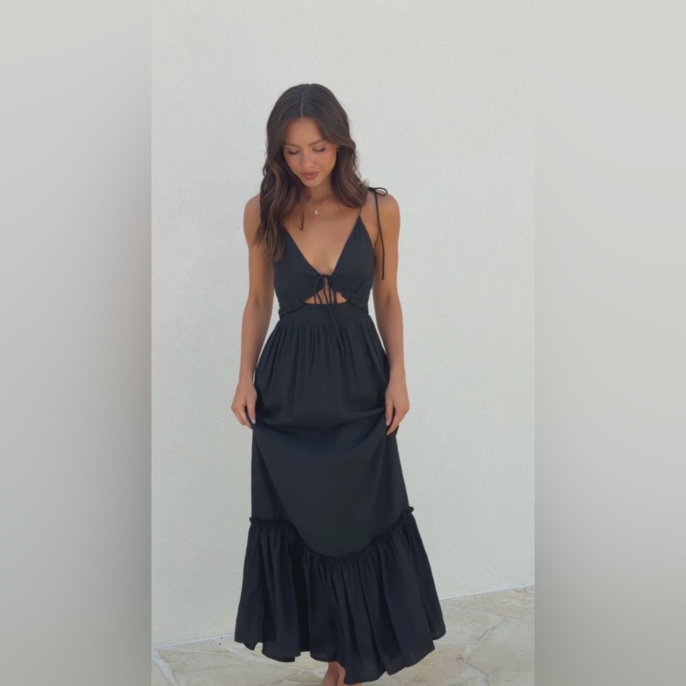 NEW Mainstrip - Black Fun Boho Vacation Destination Summer Maxi Dress - Picture 3 of 15